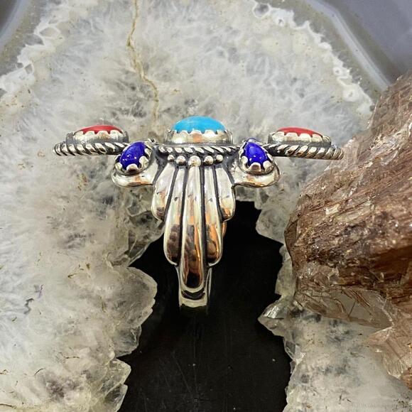 Carolyn Pollack Sterling Silver Multi-gemstone Decorated Ring For Women Size 10 - Picture 6 of 10